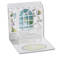 Baby Crib Pop-Up Greeting Card - Greeting Card by Up With Paper