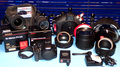 Underwater photo set HugyFot with Canon 550D and vacuum system, §V2S
