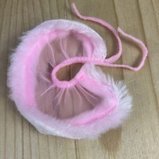 Barbie Doll Pink Mesh Tutu Skirt With White Fleece Trim