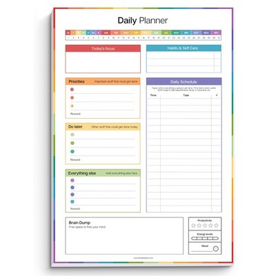 ADHD Daily Planner Notepad for Neurodivergent Adults - Productivity Daily Pla...