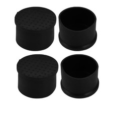 4pc 45mm Dia Tuyau Insert Chaise Jambe Cap Ronde Noir PVC Bouchon tube