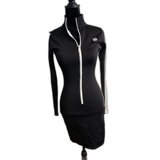Michael Kors Black & White Colorblock Zip Bodycon Dress