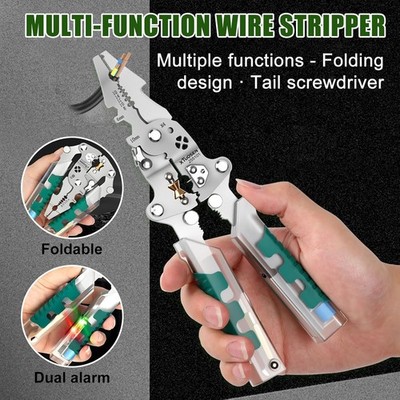 DIY Portable Multi-Functional Fold Wire Stripper Scissor With Electrical Test US