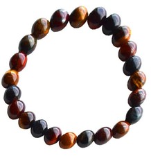 Tiger Eye Bracelet 8mm Beaded Brown Stone Elastic Wealth Money Protection Gift