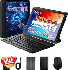 10" Android Tablet 15 Keyboard Mouse 4G LTE Octa Core 12GB 64GB