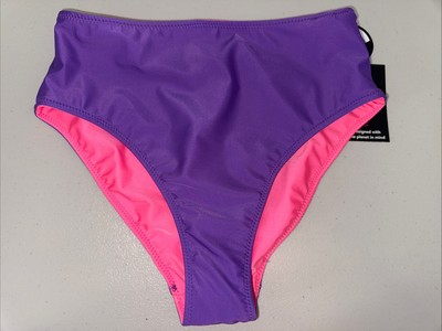 No Boundaries Juniors Reversible E-Dye Pink/ Purple Swim Bottoms Medium