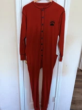 Lazy One Bear Bum Adult Red Flapjack Cotton One Piece Pajama Size XS Alaska  F14