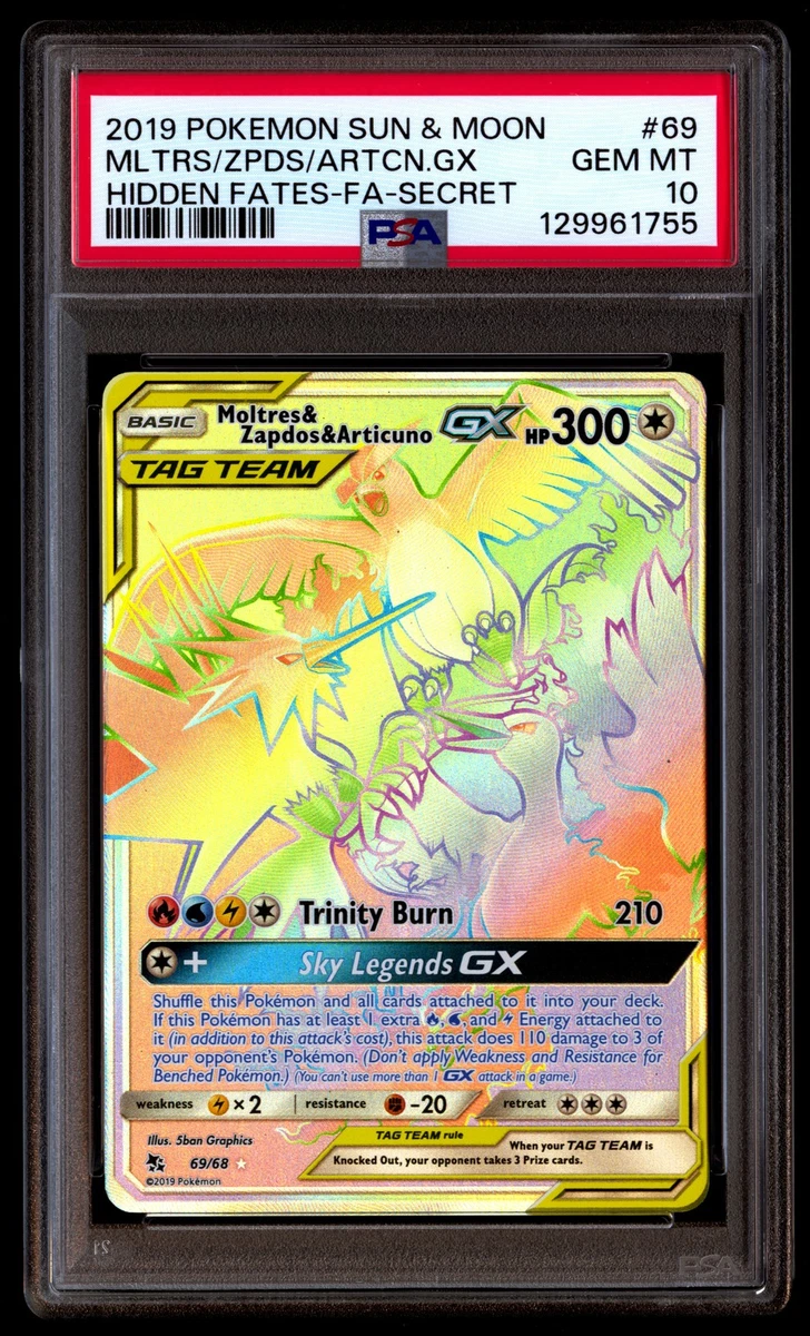 Moltres Zapdos Articuno Gx Rainbow Psa 9 Pokmon Tag Team GX Card - Rainbow Secret Rare Moltres, Zapdos & Articuno 69/68 (Lightly Played) Pokemon Tag Team Moltres Zapdos Articuno Gx Rainbow Psa 9 Pokmon Tag Team GX Card - Rainbow Secret Rare Moltres, Zapdos & Articuno 69/68 (Lightly Played) Pokemon Tag Team