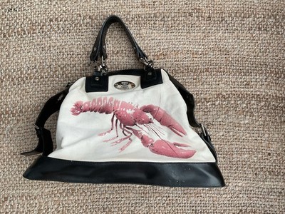 Celine Canvas Lobster Black Leather  Handbag