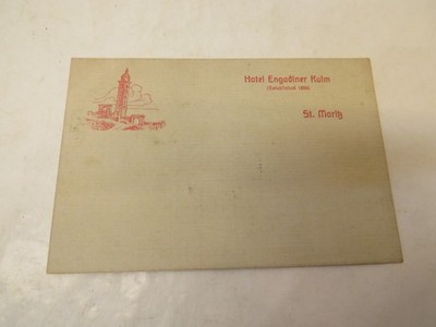 X-40213	Alte Postkarte St. Moritz Hotel Engadiner Kulm, mit Gebrauchsspuren