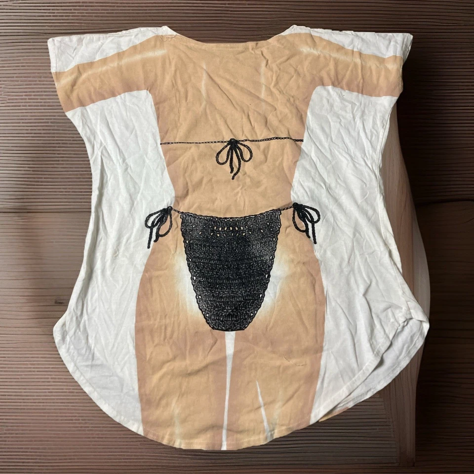 Camiseta de Colección Años 90 My Bikini Encubrir Estampados LA Talla Única Anillo de Crochet Negro Foto 2 de 4