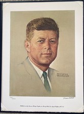 Norman Rockwell Lithograph of John F Kennedy: hand-signed limited edition