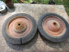 2 Vintage Hamilton Pedal Car Pull Wagon Wheels and rims Greyhound