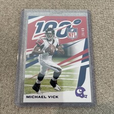 Michael Vick 2019 Panini Chronicles NFL 100 Purple # 19/49 Falcons