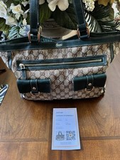 Authentic Y2K Gucci Beige/Forest Green GG Can...