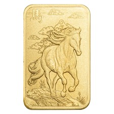 1 Gram PAMP Suisse 9999 Fine Gold Lunar Year of the Horse Bar Sealed Assay Card