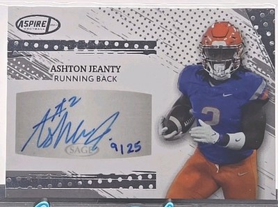 2025 Sage Aspire Silver Foil Rookie Auto Ashton Jeanty /25 Las Vegas Raiders