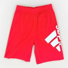 Boys L Large 14-16 Solid Red Adidas Athletic Shorts Elastic Waist EUC Relaxed