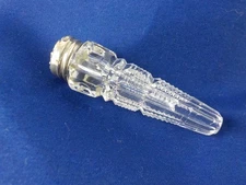 Victorian Antique Perfume Vial  Cut Glass 925 Repousse lid 2.5"