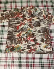 Vintage Men  s Islander Hawaiin Shirt Size Large Made In USA Short Sleeve