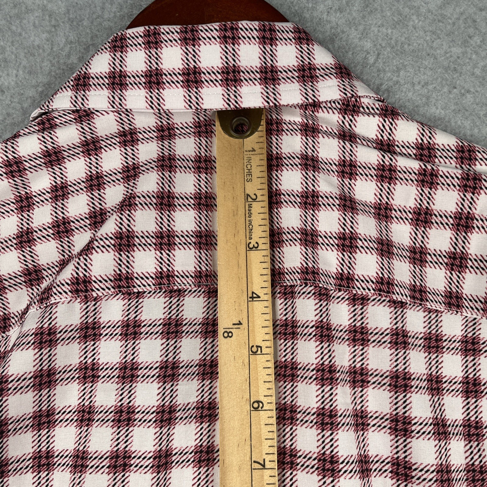 CONSTRUCT Shirt Medium Pink Check Performance Str… - image 7