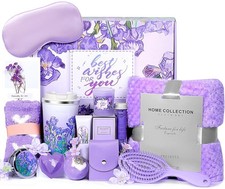 Birthday Gifts for Women, Self Care Spa Get Well Soon Basket Purple