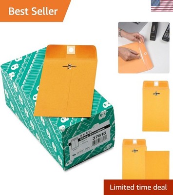100 Count 4 x 6-3/8 Clasp Envelopes in Durable 28 lb Kraft - Secure Mailing