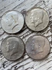 ESTATE FIND 4 PC Kennedy Half Dollar Silver Coin Circulated Uncertified 64&67