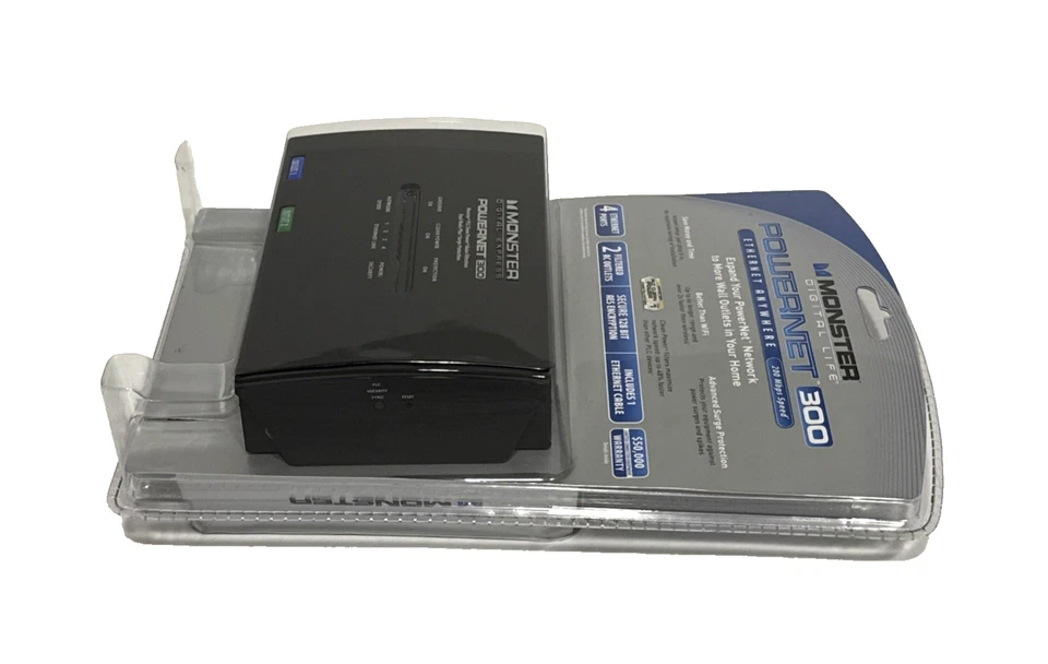 New Monster Powernet 300 Digital Express Ethernet Anywhere 200 Mbps Sealed - Image 4 of 4