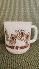 Vintage Glasbake "You Want It When?" CM Paula 1980 Milk Glass Coffee Mug
