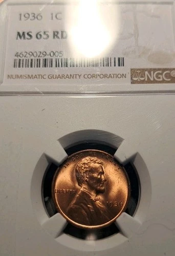1936 Lincoln Cent NGC MS 65 RD