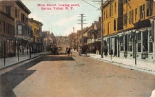 1914 Stores Main St. looking South Spring Valley NY post card Rockland county