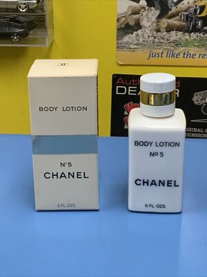 Vintage CHANEL No. 5 Body Lotion 6 Fl Oz Milk Glass Bottle Full | eBay