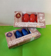 C 7 Christmas Bulbs Opaque Red Blue Lot of 8