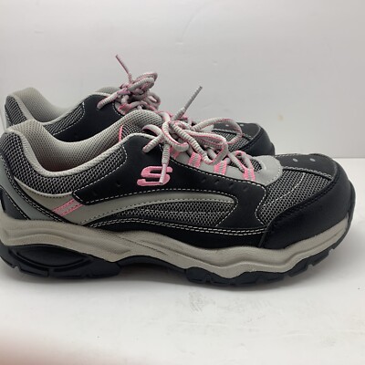 その他 K Skechers Work Steel Toe Memory Foam Pink Black Shoe 76601 Women's