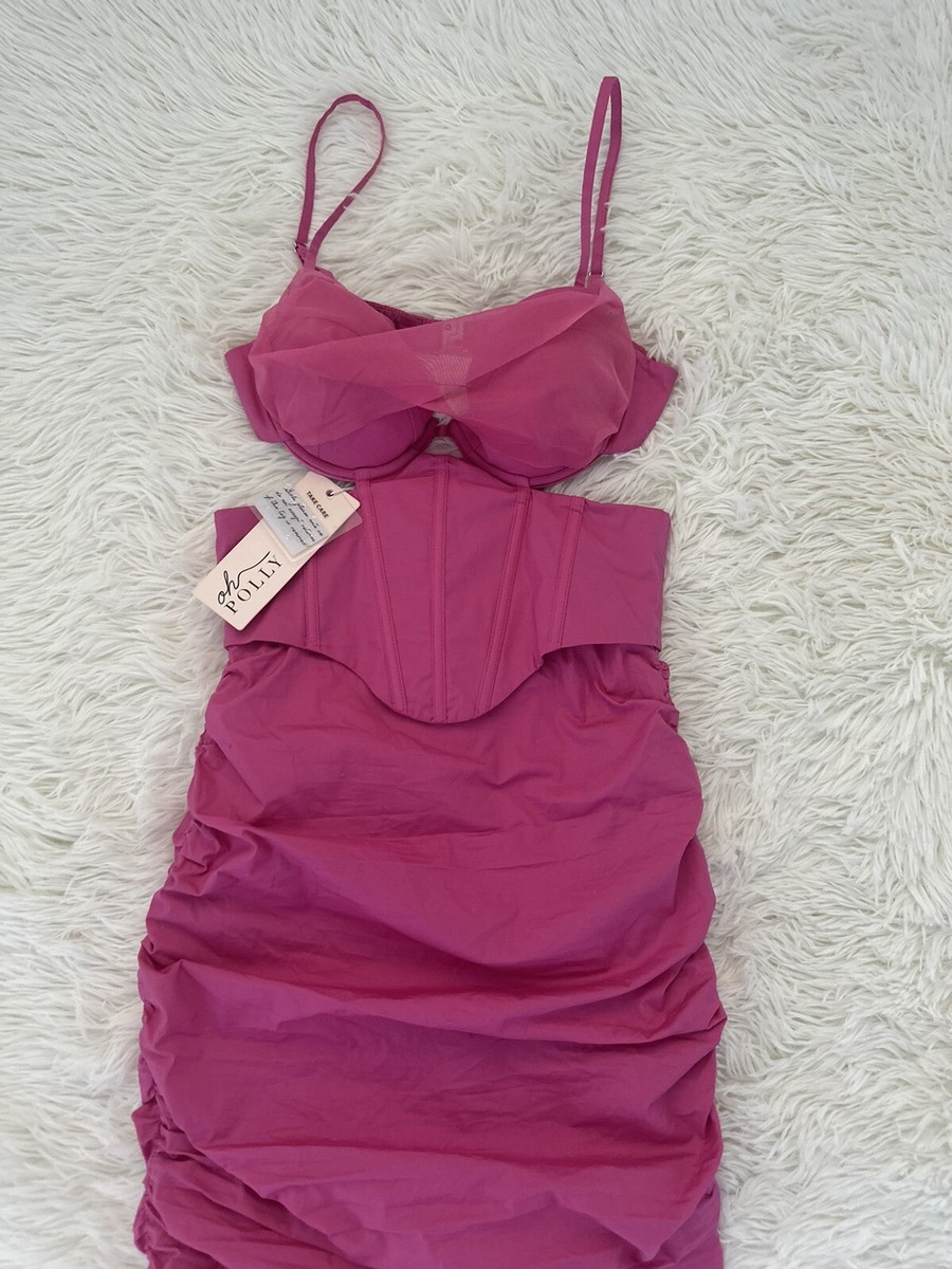 strapless open back dress Rose Purple Halter Midi Summer Dress with Pockets– PromGirl