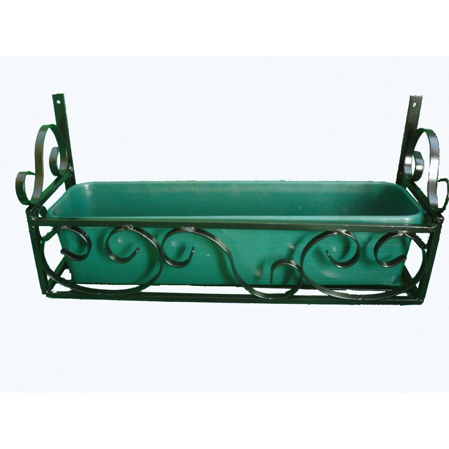 Wrought iron 80cm window box trough holder planter metal rack wall mounted