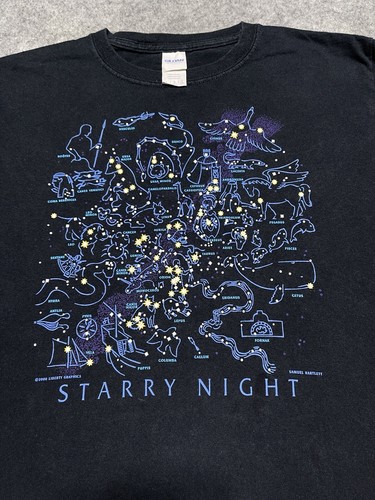 youth Black Starry Night Constellation Black Large Shirt McDonald Observatory TX - Picture 4 of 8
