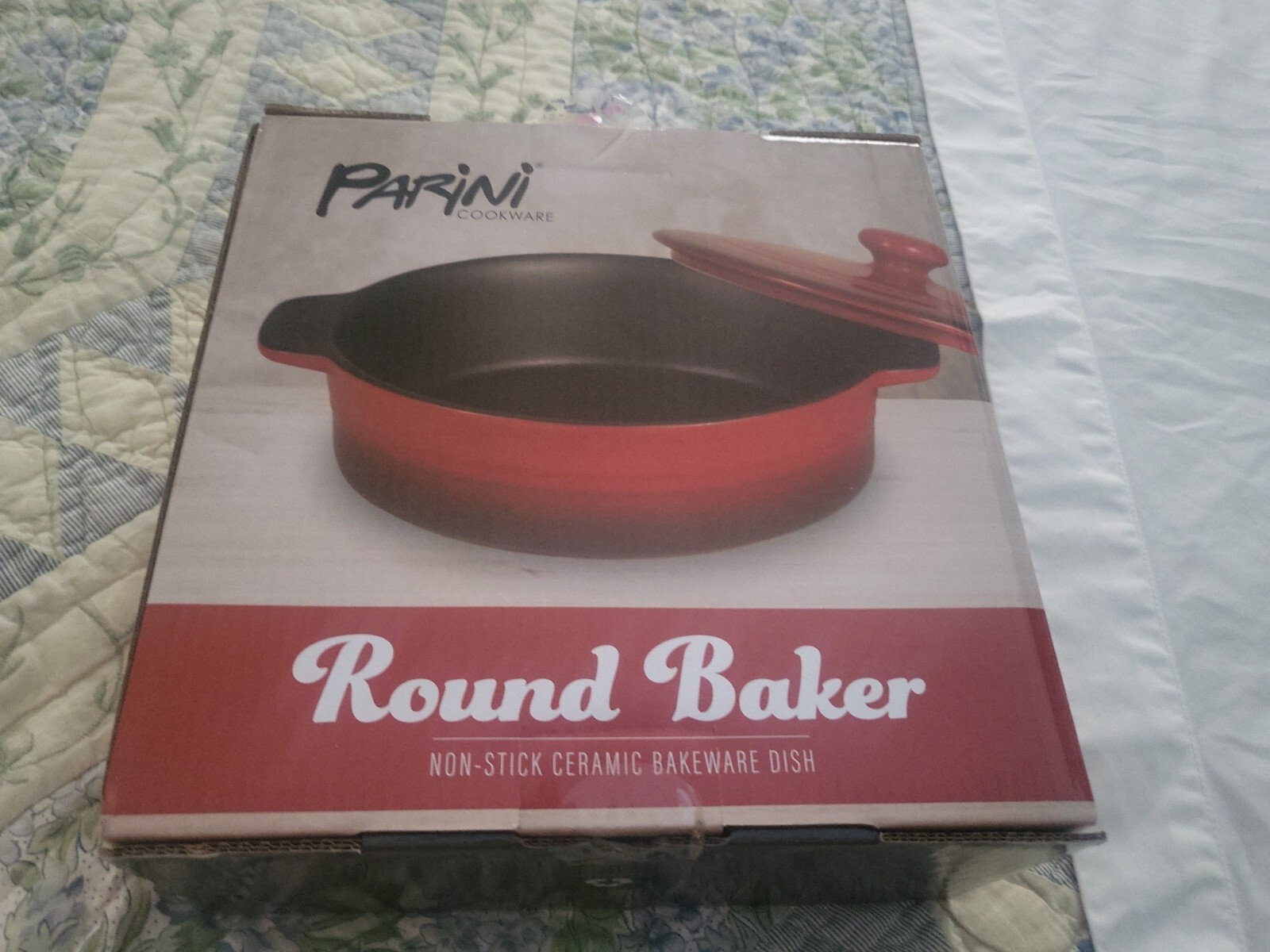 PARINI Red Round Baker With Lid Cookware Pot 8" NEW In Original Box eBay