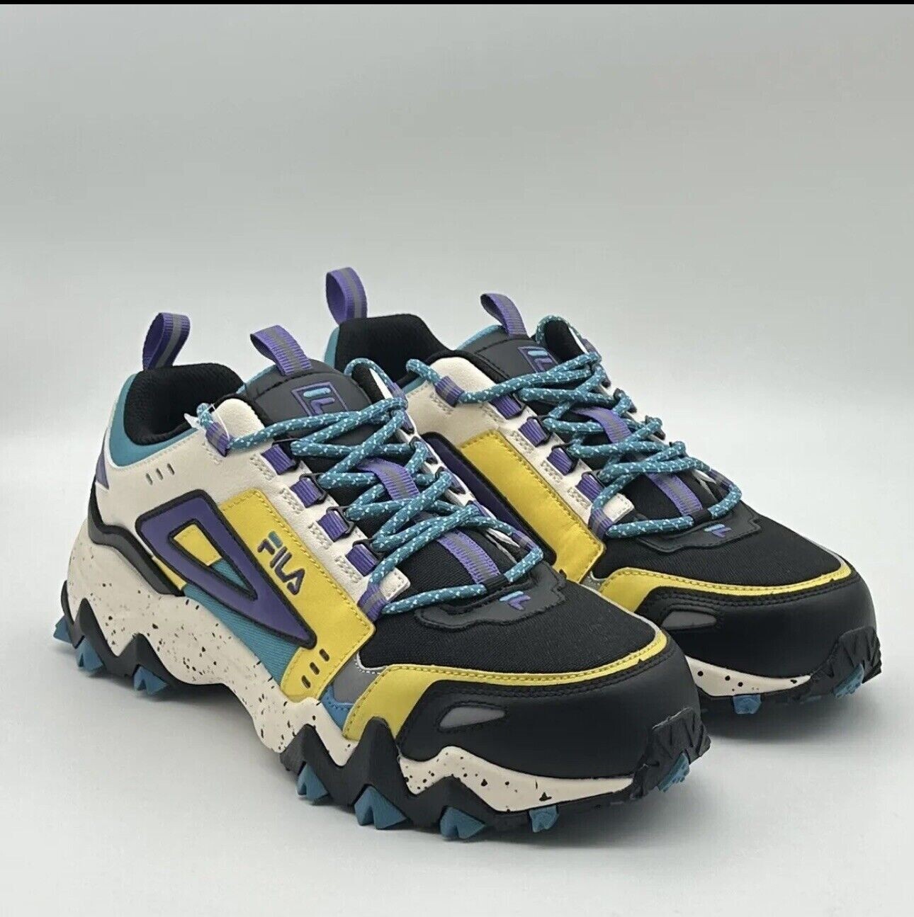 Fila+Oakmont+TR+Mens+Negro+Amarillo+Blanco+Hombre+Zapatos+1JM01747 for sale online | eBay