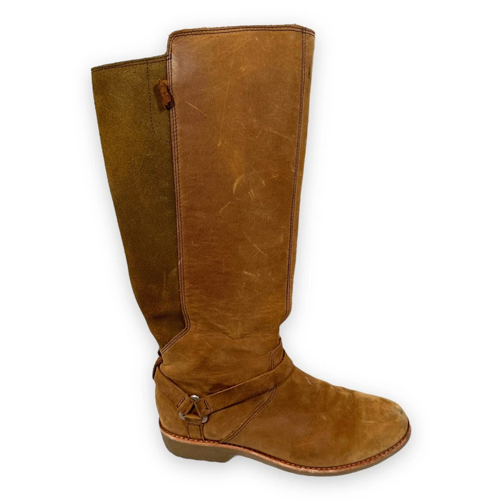 Teva Womens La Vina Dos Tall Boots Solid Brown Leather Riding Knee