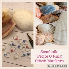   Seashells Petite O Ring Stitch Markers knitting, Handmade 
