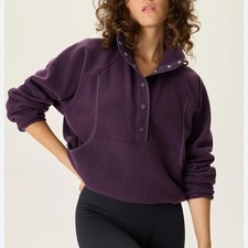 Outdoor Voices Maroon Fleece Pull Over Jacket Sweater Xs