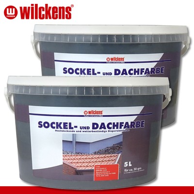 Wilckens Sockel- und Dachfarbe Anthrazit 2×5 L   Für Dachziegel & Außenbereich