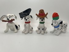 1996 McDonald  s Happy Meal Toy 101 Dalmatians, Lot Of 4 Dogs With Hats And Stick