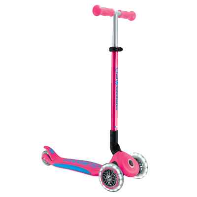 Globber Primo Foldable PLUS with Lights - Adjustable 3-Wheel Scooter - Ages 3-9+