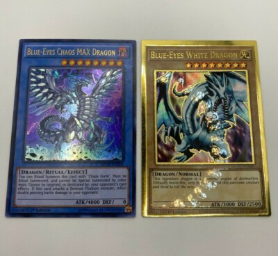Yugioh Maximum Gold Blue Eyes White Dragon OFFCENTER + Chaos Max BlueEyes NM/M!