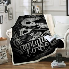 Soft Warm Large Reversible Sherpa Fleece Blanket Fluffy Sofa Bed Blanket Throws