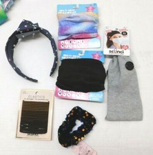 Lot Of 6 Hair Accessories Multi Wear Head Wraps Headband Hair Elastics Scrunchie