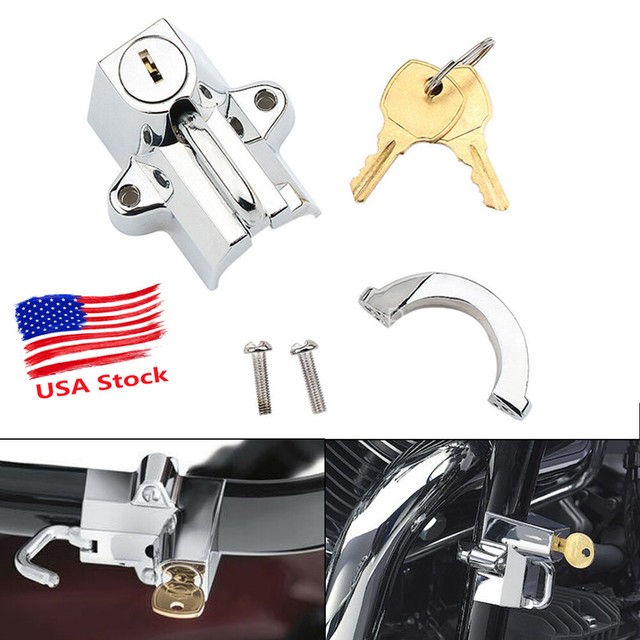 Chrome Motorcycle Handlebar Helmet Lock for Harley Davidson Street